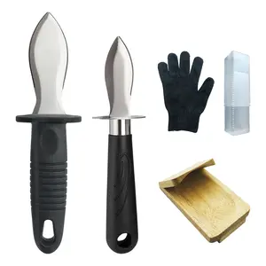 [Set of 5] SmartCook Oyster Knives  of Carbon Stainless Steel Block Holder Kitchen Plastic