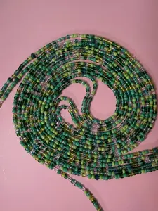 Lucky Charm Waist Bead Metallic Green Beads Ideal for a luxury look