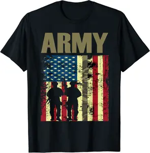 American Flag Camo Us Army 4th of July Usa Military Merica T-Shirt - Latellestcha Shop 69B097NLV35H
