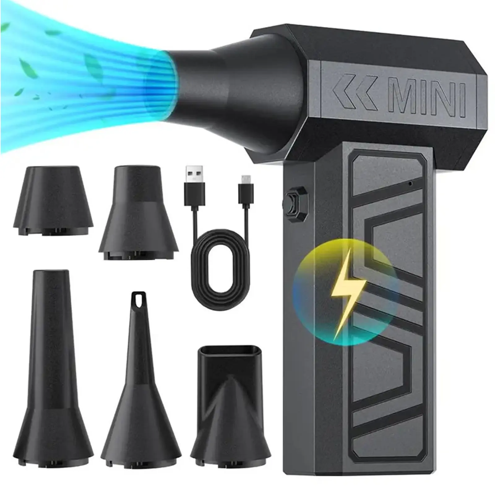 X3-S Cordless Handheld Air Duster 105000rpm High-Speed Mini Blower, Wireless Handheld Blower, Battery Powered Blower Handheld, 4-Gear Adjustable Power Turbo Jet Fan, Portable Dust Blower for Electronics, Cars, Homes, USB Rechargeable Blower