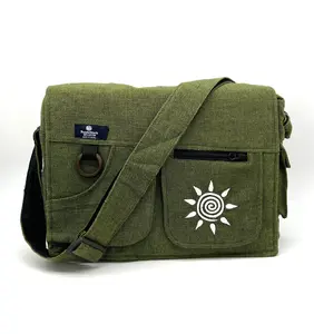 Koshi Green Embroidered Laptop Messenger Bag