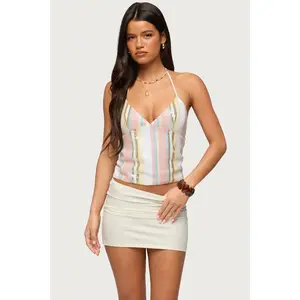 Raquel Sequin Striped Halter Top