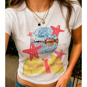 [Sale Up To 45%] Kiss All The Time, Disco Occasionally Crop Baby Tee, Custom Kawaii Baby Tee Short Sleeve, We Belong Together Shirt, Kattdo Custom