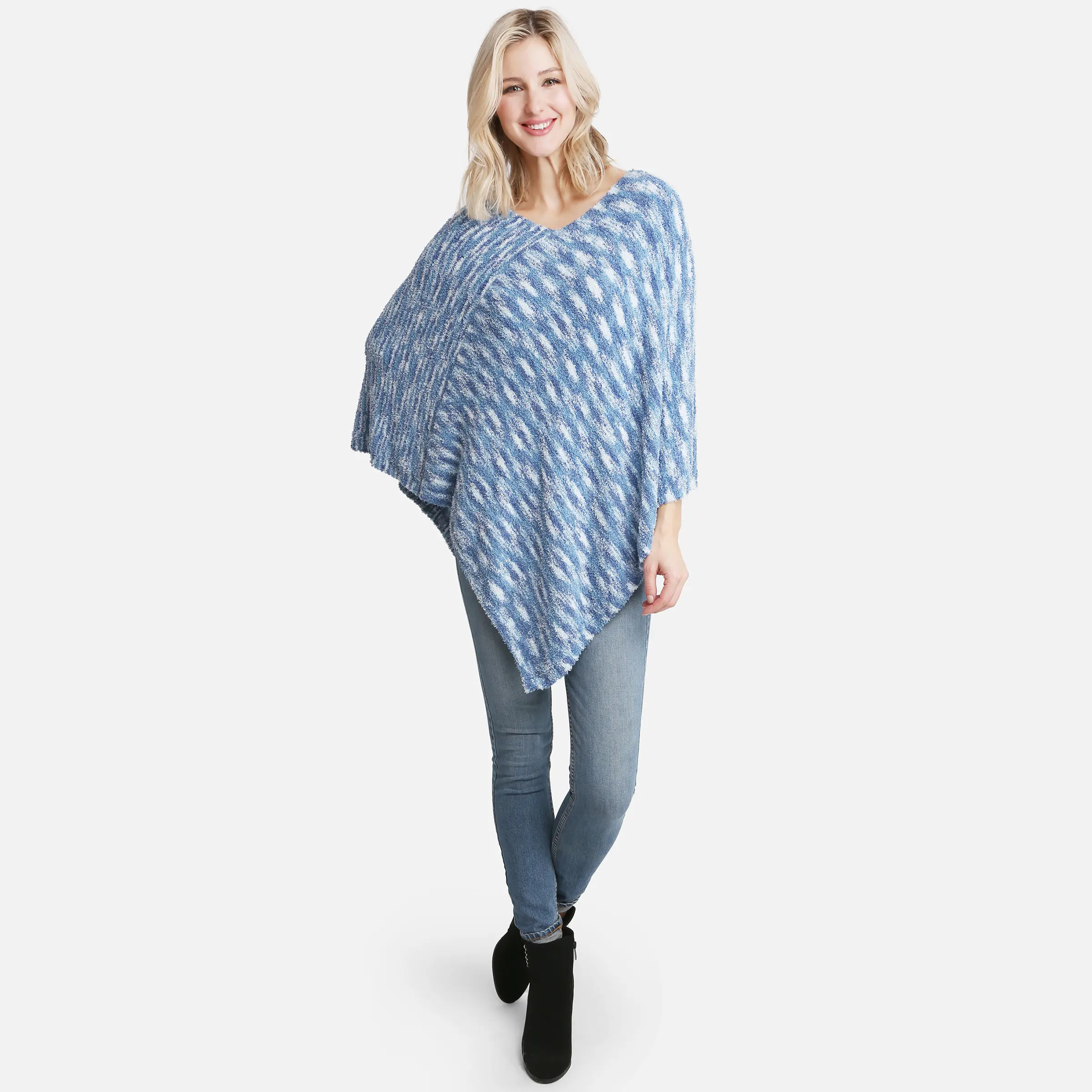 ComfyLuxe Mixed Pattern Luxury Soft Poncho
