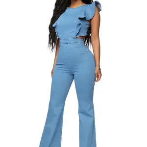 White denim jumpsuit (color pictured not available )