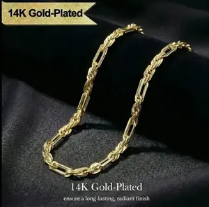 [Set]Men's Real Gold-Plated Milano Rope Chain Necklace - Multi-Angle Reflective, Affordable Trendy Costume Jewelry Gift for Fashion Lovers proof tarnish