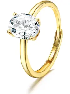 1 Pc Adjustable 925 Sterling Silver Rings for Women Engagement Ring Eternity Promise Ring Wedding Rings Cubic Zirconia Thumb Ring for Women Girls Anniversary Jewellery Gifts Statement Ring