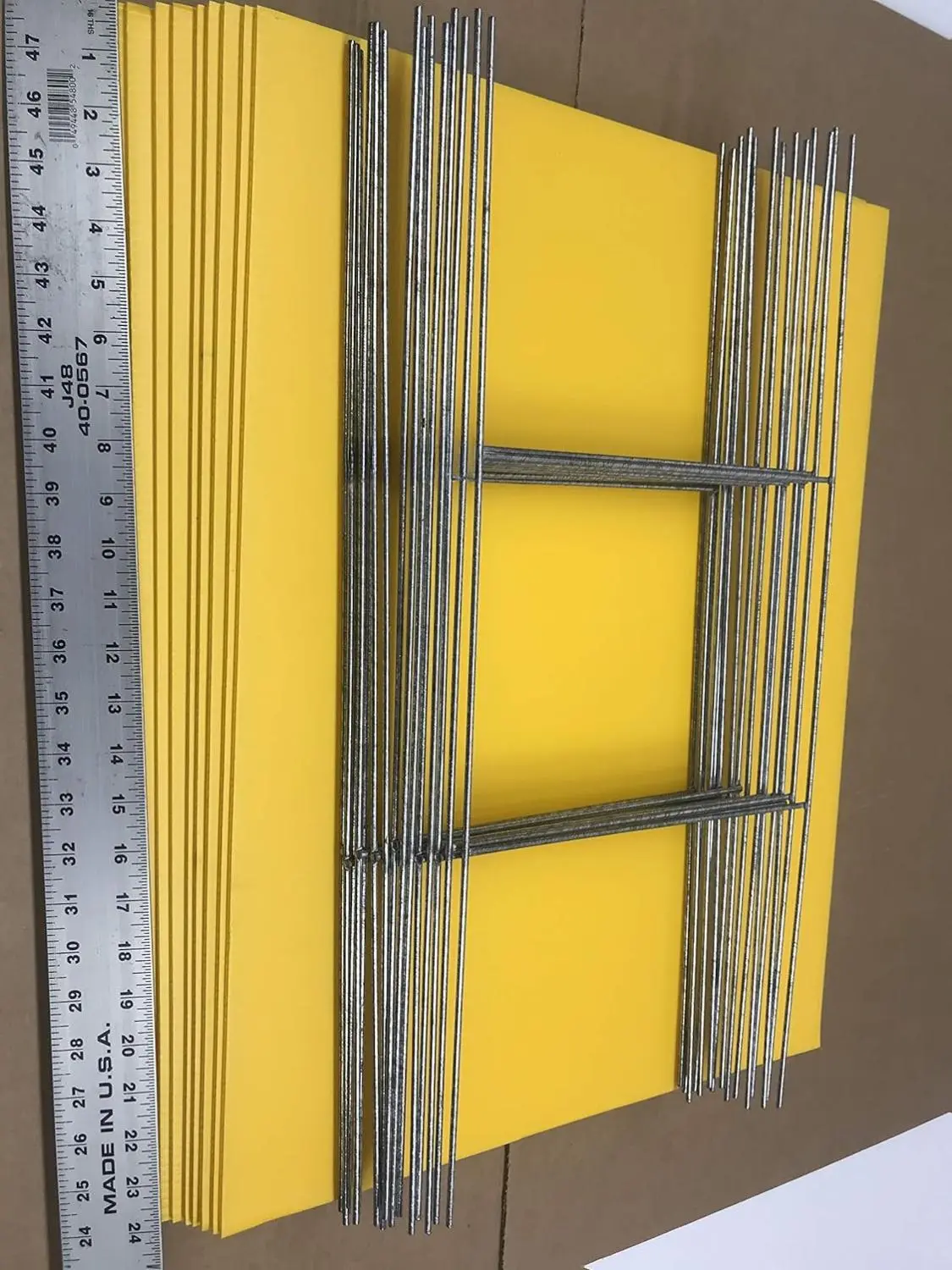 Yard Signs Pack of 10 Blank Yellow 18x24 inch 4mm Corrugated Plastic with 10 Double H-Frame Metal Stakes 10x24 inch 9gauges for Advertising Events Ship Same Day