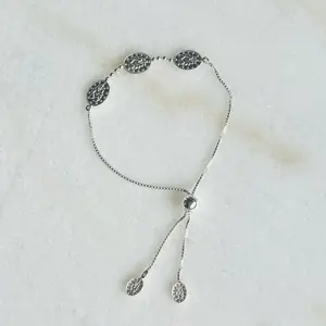 Pulsera de La Virgen Milagrosa ajustable. Plata 925 hecho en México