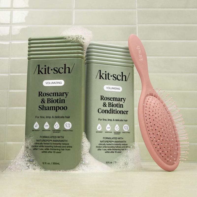 Kitsch Volumizing Rosemary & Biotin Shampoo & Conditioner Combo - Sustainably Sourced Coconut Fragrance Haircare Cleanser for Fine Hair