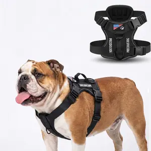 No Pull Dog Harness Reflective Adjustable Pet Vest, Breathable Mesh Soft Padded Anti Pull Harness for Small Medium Large Dogs, Easy Control for Walking Training, Hook and Loop Velcro Customizable Patch, Escape Proof Durable Oxford