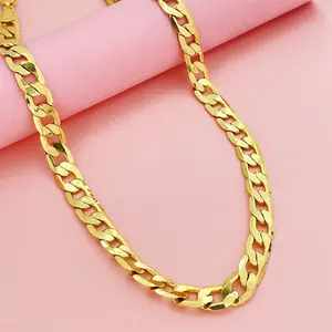 10MM Vacuum Electroplating Unisex Geometric Chain Necklace, Exact-Match Universal Design, High-Quality Shiny Golden Heavy-Width Link Jewelry, Hip Hop Miami Cuban Style, Motivational Gift for Men (L083), Chain & Link