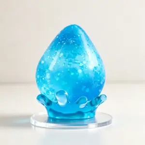 Sparkle Blue Water Drop Squishy Toy, Super Soft Maltose Texture, Anxiety Relief Fidget Toy for Office Home