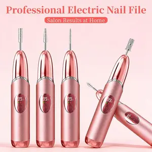 Portable multi-functional electric nail polishing set, household rechargeable electric nail grinder, suitable for nail care and nail removal, comes with six polishing heads