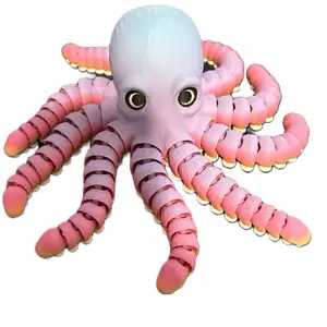 Flexi Ombré Octopus 3D Printed Toy with Vibrant Pink and White Gradient Tentacles for Kids