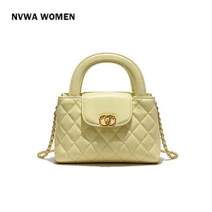 Coquette Pink Quilted Purse Women's Faux Leather Crossbody Shoulder Bag Top Handle Satchel with Gold Chain for Date Night Wedding Guest