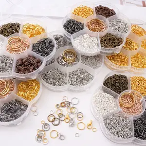 7-Grid Box Iron Jump Rings & Lobster Clasps Set – Jewelry Making Findings Kit for DIY Beaded Bracelets, Earrings & Craft Decorations