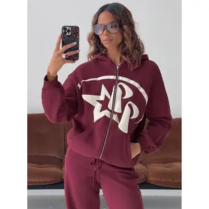 Princess Polly Stargirl Zip Through Jumper Burgundy