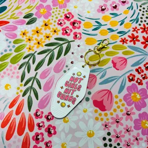 Hot girls hit curbs Motel Keychain