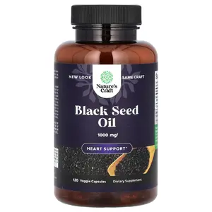 Nature's Craft Black Seed Oil, 120 Veggie Capsules (500 mg per Capsule)