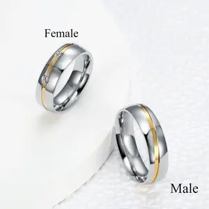 Elegant Titanium Wedding Band - Fashionable & Sophisticated Synthetic Zircon Line Plain Ring for Men & Women - Perfect for Anniversary & Valentine's Day Gifts, Wedding Rings, Stackable Rings