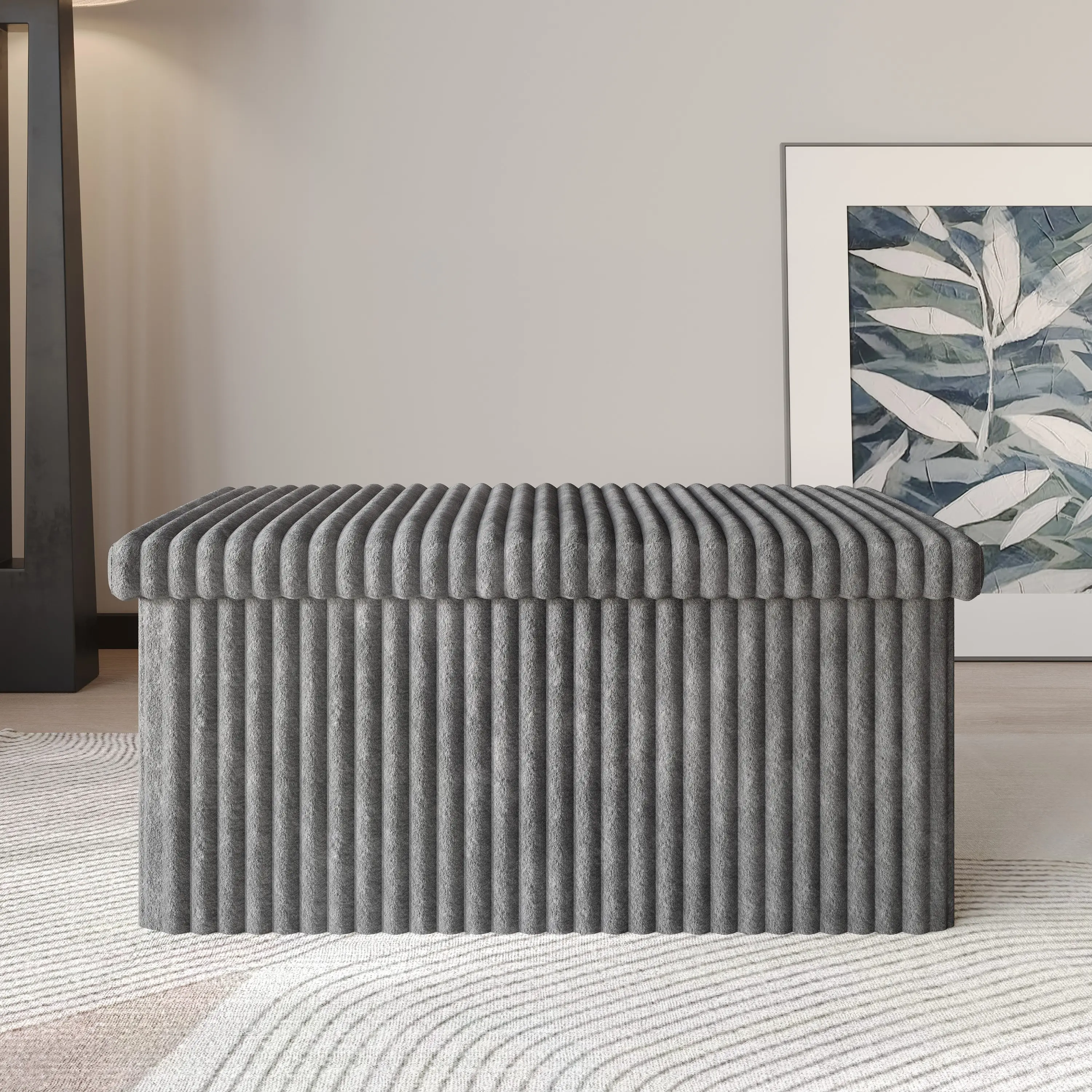 Favorer Florence 30" Tufted Upholstered Folding Storage Ottoman Bench