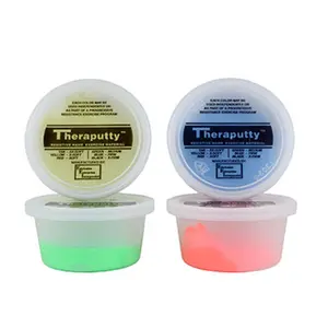 212 MAIN Theraputty Hand Training Set - 4-Piece 2 oz Yellow & Blue Exercise Putty for Resistance Training