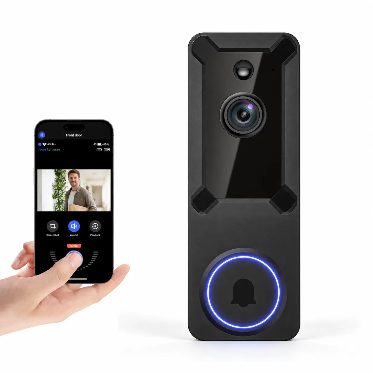 DOORBELL CAMERA | AI MOTION DETECTION + 2-WAY AUDIO