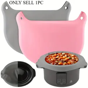 1pc Leakproof Silicone Slow Cooker Liners - Reusable And Easy To Clean - Fits 6-8 Quarts Pan - Perfect For Oval Or Round Pot - Kitchen Accessories