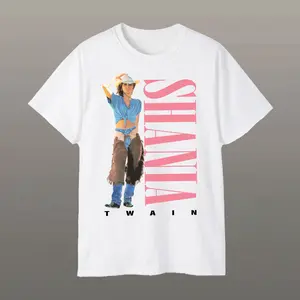 Shania Twain Any Man Of Mine Pink Lettering Graphic T-Shirt – Country Pop Legend Tee