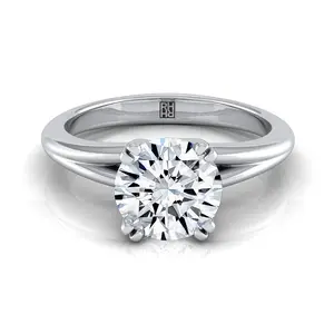 The Spring Solitaire Engagement Ring Setting for Round Diamonds in Platinum