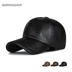 1pcs  2026 Hot Trend British Style Men's PU Leather Baseball Cap - Adjustable Retro Gentleman Hat, Soft Comfortable  Casual Outdoor Travel Daily Fashion Headwear, Perfect Gift for Men
