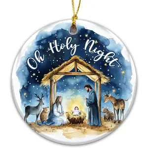 Oh Holy Night Nativity Ornament - Holy Family Ornament 2025 - Christian Christmas Decor,  Birth Nativity Scene, Religious Holiday Keepsake  for Christian Families & Church Members