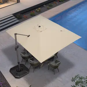 PURPLE LEAF Single Top Outdoor Umbrellas Rectangle 9x11 ft Cantilever Umbrella