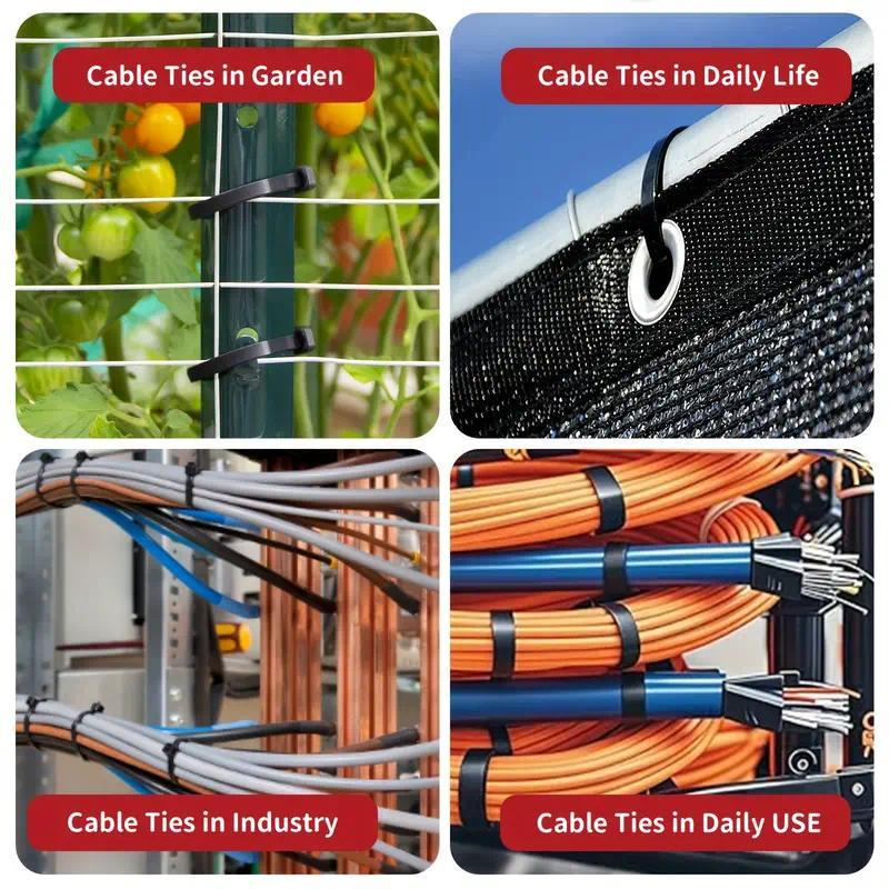 400-Piece nylon universal cable tie buckle self-locking nylon zipper tie bracket new product -