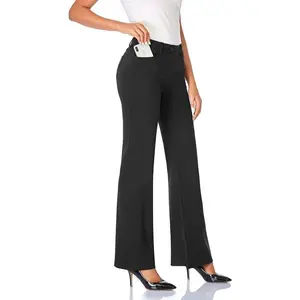 Women's 28''/30''/32''/34'' Stretchy Bootcut Dress Pants with Pockets Tall, Petite, Regular for Office Work Business
