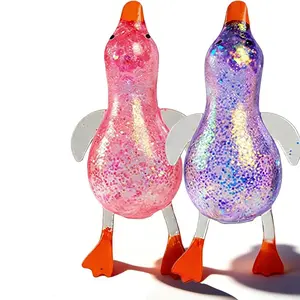 2PCS  Glitter Cute Duck Squishy Sugar Stress Ball,Soft Duck Stress Relief Sugar Ball Squishy Ultra Squishy and Moldable Slow Rise Relaxing Sensory Fidget Stress for Anxiety Relief，Party Favors Easter Basket Stuffers
