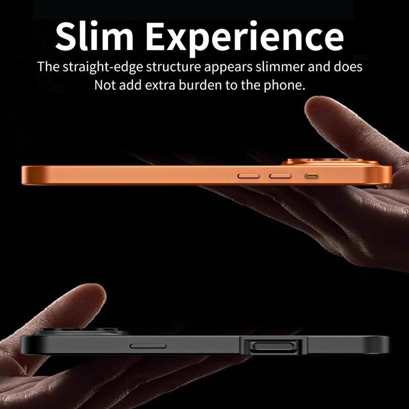 ACCE Alloy Aluminum Metal Frame with MagSafe Magnetic PC Backplate Case for iPhone 17 Pro Max 17 Air 17Pro 16 15 14 13 12 Pro Max Ultra Thin Phone Cover with Full Coverage Lens Protector Support Wireless Charging Durable Shockproof Casing