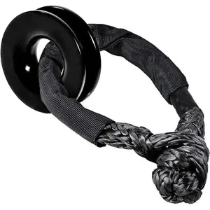41000 lb Recovery Ring for Winch Snatch - Heavy Duty Synthetic Rope Soft Shackle, Off-Road Truck SUV ATV UTV 4x4 Vehicle Recovery Accessories (Black)
