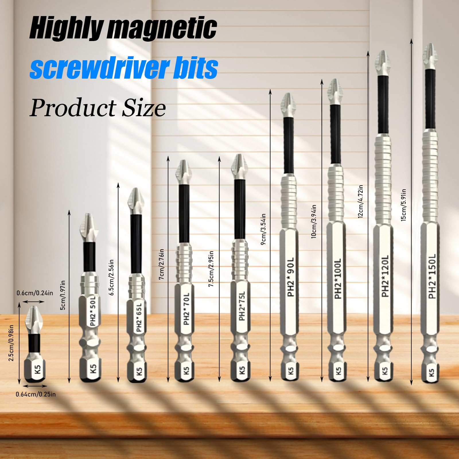 High-Magnetic Screwdriver Drill Bit, K5 High-Magnetic Drill Dit Set,Magnetic Durability Screwdriver Drill Bit Set, Anti Slip Magnetic Electric Screwdriver Set