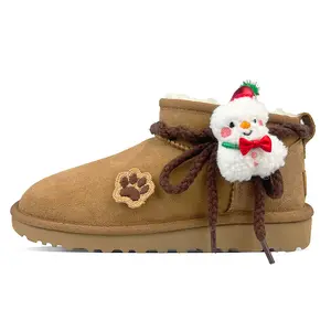 UGG Women's Short Sheepskin Snow Boots in Chestnut for Warmth and Style Trending Shoes, House White Official Shoes to Get / Maison Mihara