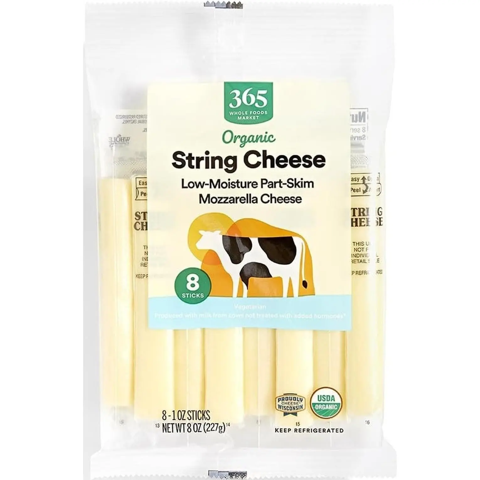 365 by Whole Foods Market, Organic Mozzarella String Cheese, 8 Ounce