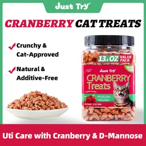 13.4 OZ Cat Treats Urinary Tract Health Supplement Cranberry and D-Mannose for Kidney Bladder and UT Support Salmon Flavor Crunchy Chews Cat Loves