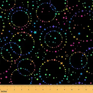 Outer Space Upholstery Fabric,2 Yards,Galaxy Colorful Starry Sky Fabric By The Yard,Circle Twinkle Stars Fabric,Upholstery and Home DIY Project Fabric
