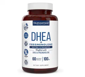TrueVantage Nutrition DHEA 100mg & Pregnenolone 60mg Supplement for Energy, Mood, Sleep, and Healthy Aging – Vegan Friendly – 60 Veggie Capsules