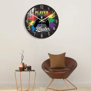 Game Controller Theme Art Clock, Silent Movement, Acrylic Material, Living Room Bedroom Decor, Kitchen Office Decoration, Birthday Gift