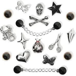 Bling Shoe Charms for Women, Sparkling Rhinestone Decorations, Girly Metal Chains for Clog Sandals, DIY Jewelry Accessories, Party Favors