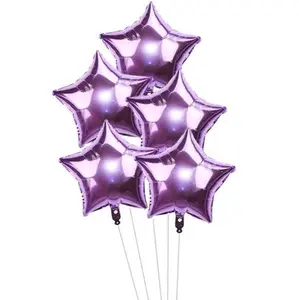 5 18in purple star balloons