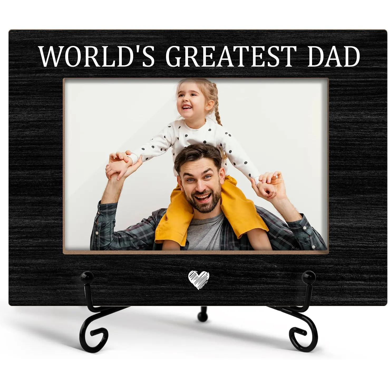 World's Greatest Dad Picture Frame, 4x6 Photo Frame Wood, Birthday Gifts For Father Dad Men, Father Gifts From Daughter & Son, Gift For Fathers Day Christmas