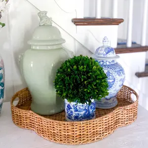 Scalloped Wicker Tray